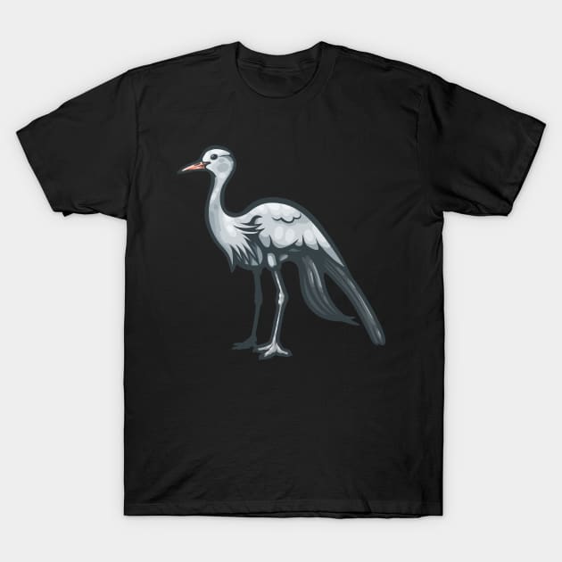 Blue Crane T-Shirt by Ginboy